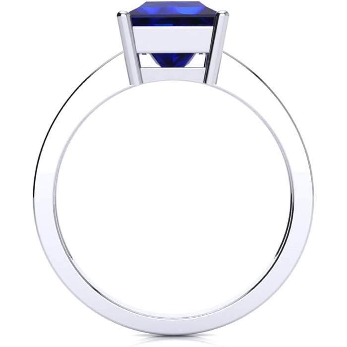Square Step Cut 1 7/8ct Sapphire and Diamond Ring in 14K White Gold
