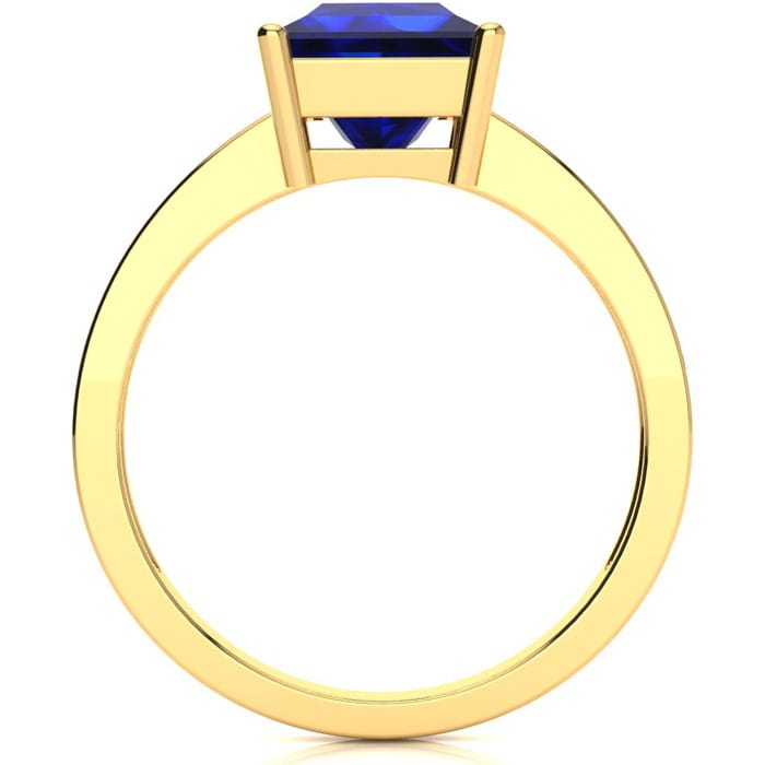 Square Step Cut 1 7/8ct Sapphire and Diamond Ring in 14K Yellow Gold