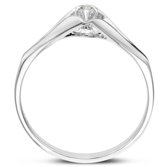 Diamond Solitaire Promise Ring In White Gold