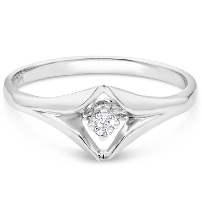 Diamond Solitaire Promise Ring In White Gold