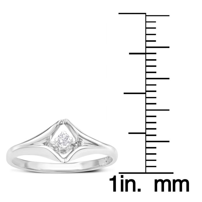 Diamond Solitaire Promise Ring In White Gold
