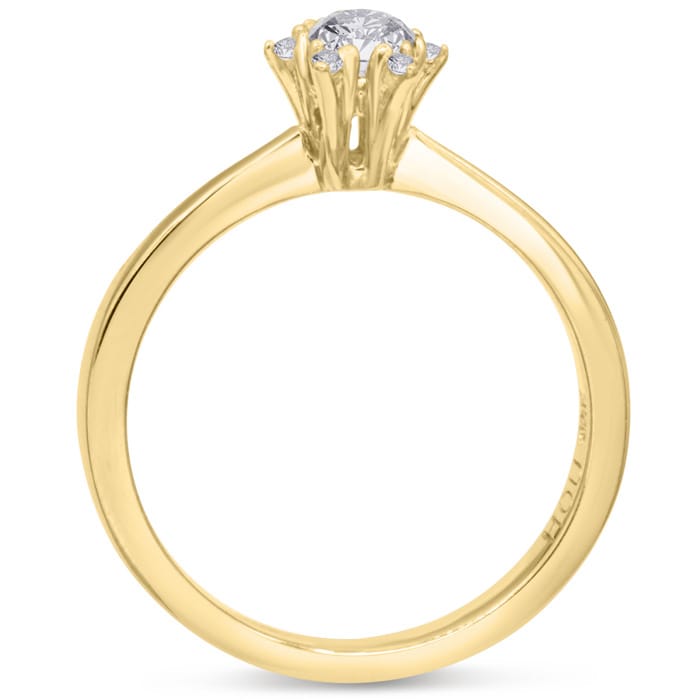 Diamond Flower Promise Ring In Yellow Gold