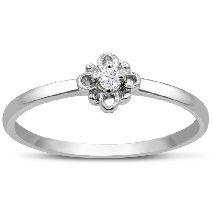 Vintage Diamond Promise Ring In White Gold