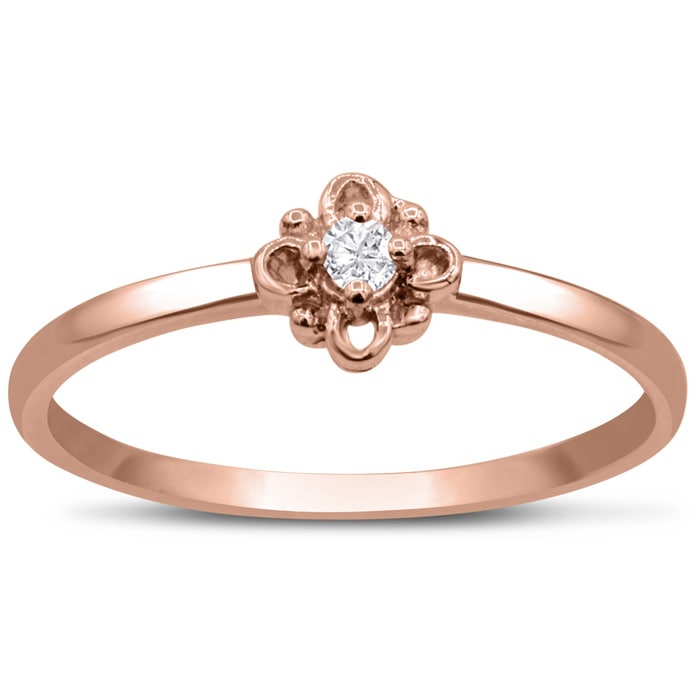 Promise Rings Vintage Diamond Promise Ring In Rose Gold Superjeweler