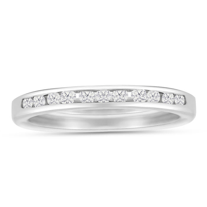 Matching Wedding band  for 1/2 Carat Princess And Round Diamond Bridal Set In 14 Karat White Gold