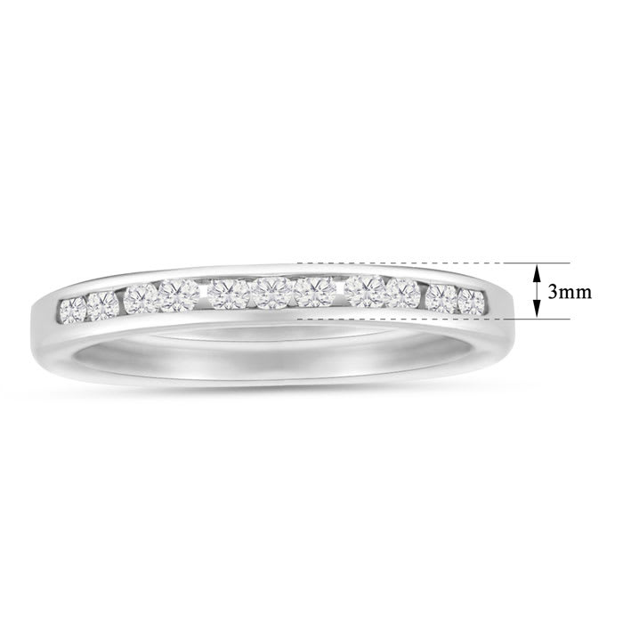 Matching Wedding band  for 1/2 Carat Princess And Round Diamond Bridal Set In 14 Karat White Gold