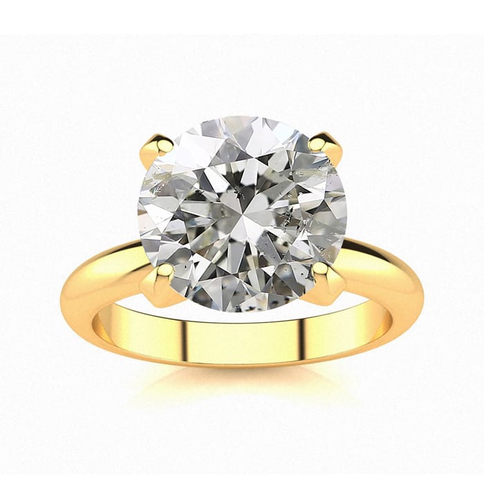 3 Carat Diamond Solitaire Engagement Ring in 14K Yellow Gold (3 g) (, I1-I2 Clarity Enhanced), Size 5.5 by SuperJeweler
