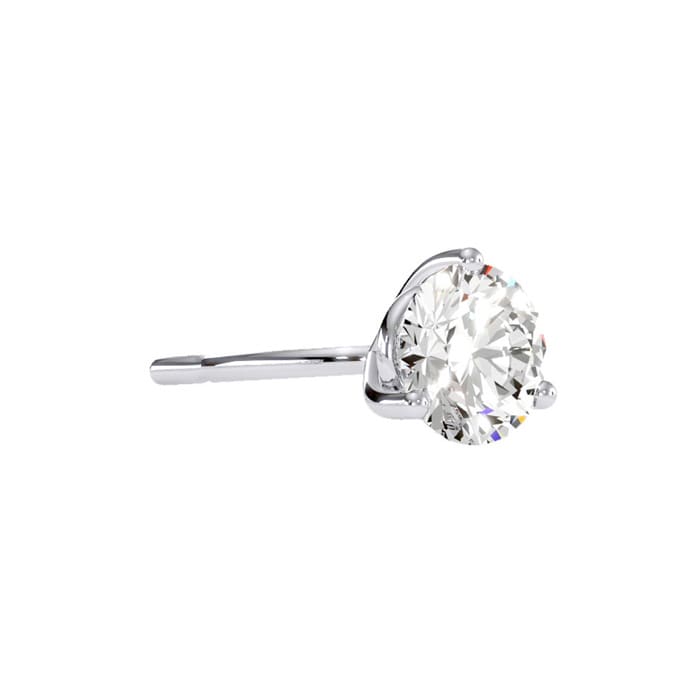 3/8 Carat Round Shape Single Diamond Stud Earring In 14 Karat White Gold, Martini Setting