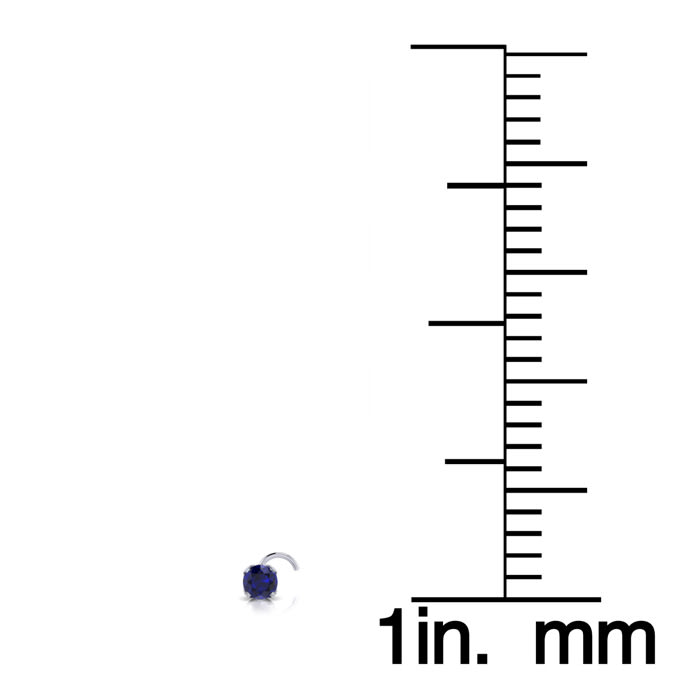 0.015ct 1.5mm Sapphire Nose Ring In 14K White Gold