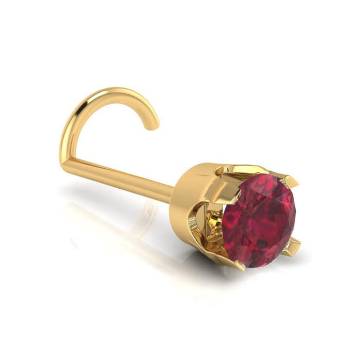 Ruby Nose Rings 0.015ct 1.5mm Ruby Nose Ring In 14K Yellow Gold SuperJeweler