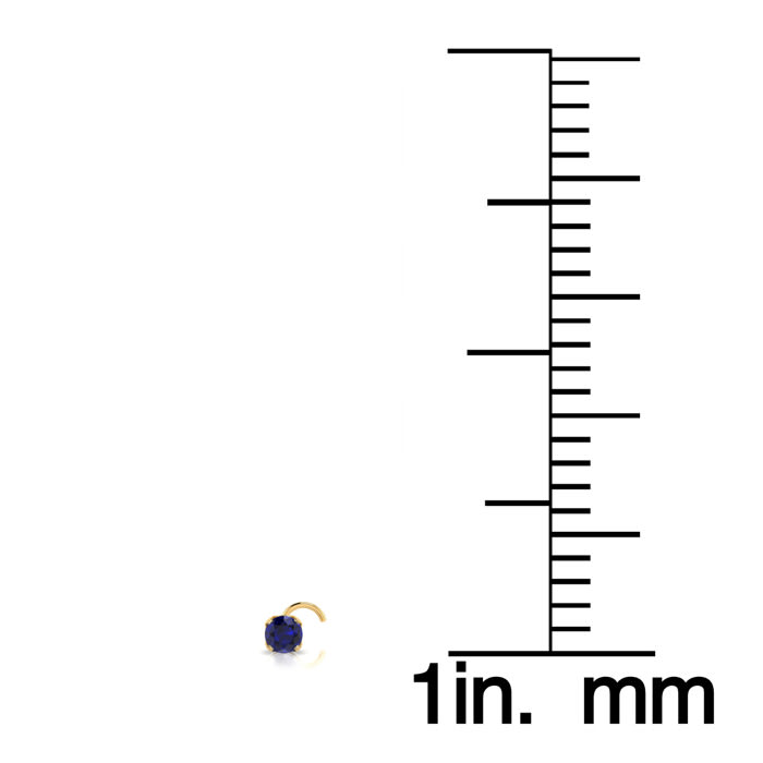 0.015ct 1.5mm Sapphire Nose Ring In 14K Yellow Gold