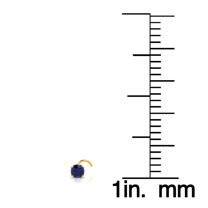 0.03ct 2mm Sapphire Ring In 14K Yellow Gold