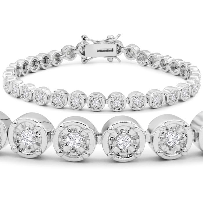 SuperJeweler 1 Carat Miracle Set Diamond Bracelet 7 Inches