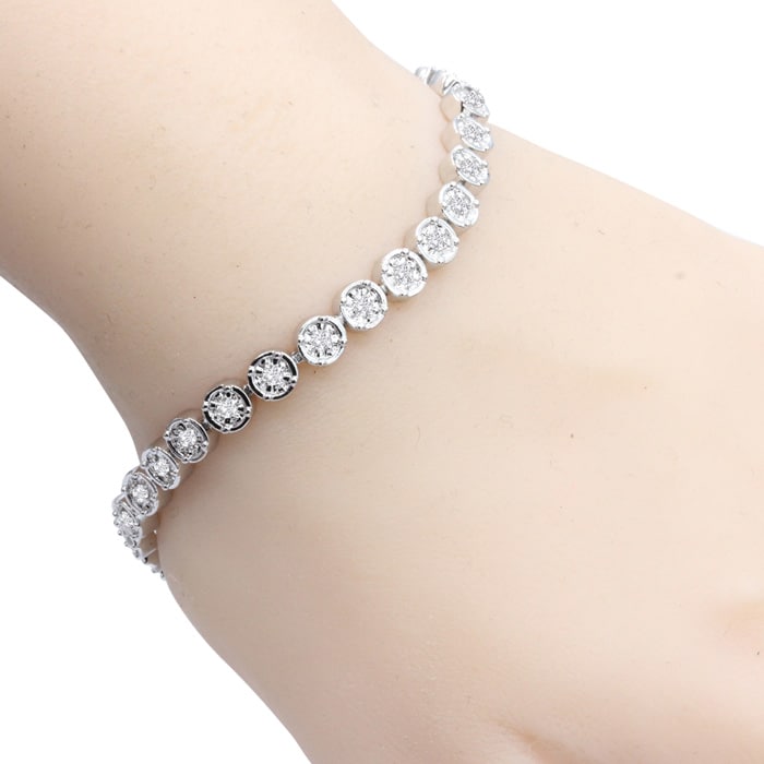 1 Carat Miracle Set Diamond Bracelet, 7 Inches. Incredibly Popular.  5 Star Reviewed!