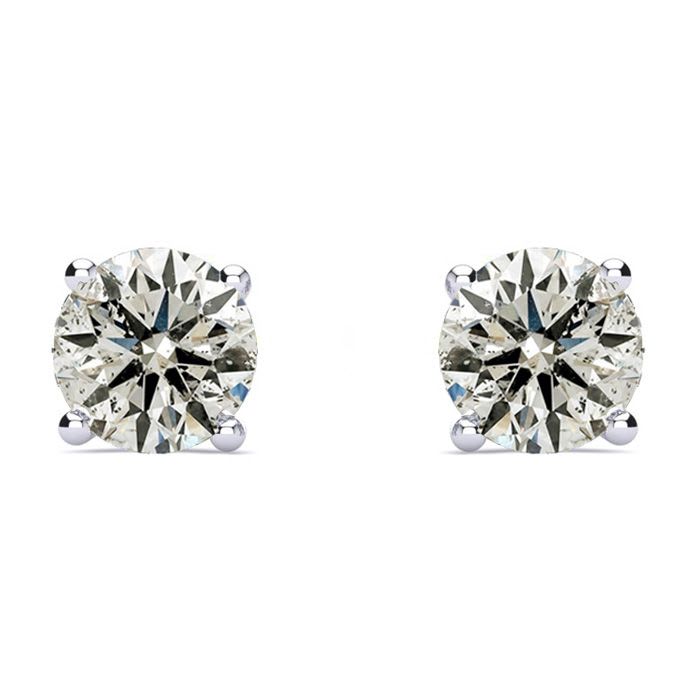 1 1/4 Carat Diamond Stud Earrings In 14 Karat White Gold