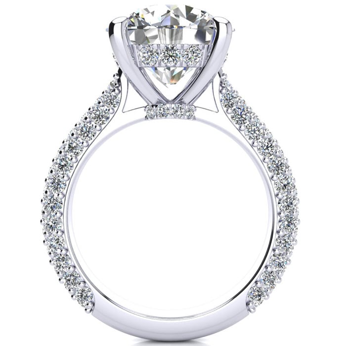 5 1/3 Carat Halo Diamond Engagement Ring With  Carat Center Diamond In 14K White Gold