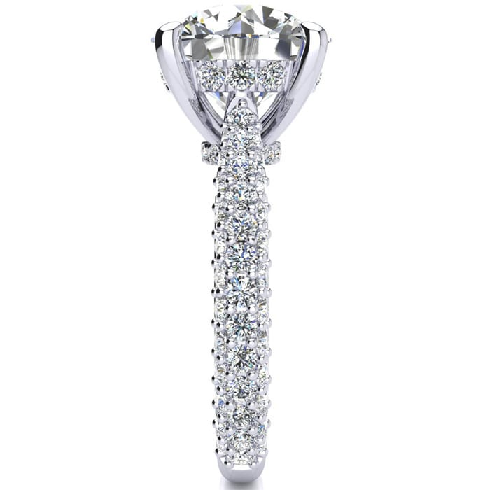 5 1/3 Carat Halo Diamond Engagement Ring With  Carat Center Diamond In 14K White Gold