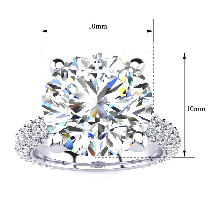 5 1/3 Carat Halo Diamond Engagement Ring With  Carat Center Diamond In 14K White Gold