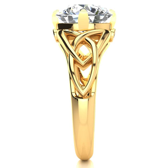 4 Carat Celtic Love Knot Diamond Engagement Ring In 14K Yellow Gold