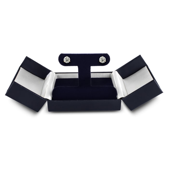 1 1/2 Carat Colorless Diamond Stud Earrings in 14 Karat Yellow Gold Martini Setting