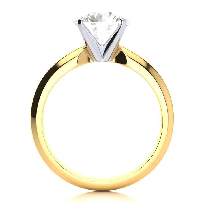 Fine Quality 2ct Diamond Solitaire in 6 Prong 14k Yellow Gold
