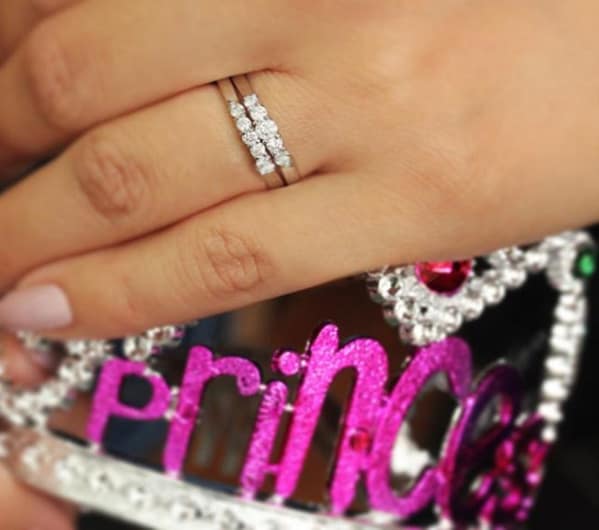 1/2ct Diamond Bridal Set With .12ct Center Diamond in 14k White Gold, Size 6