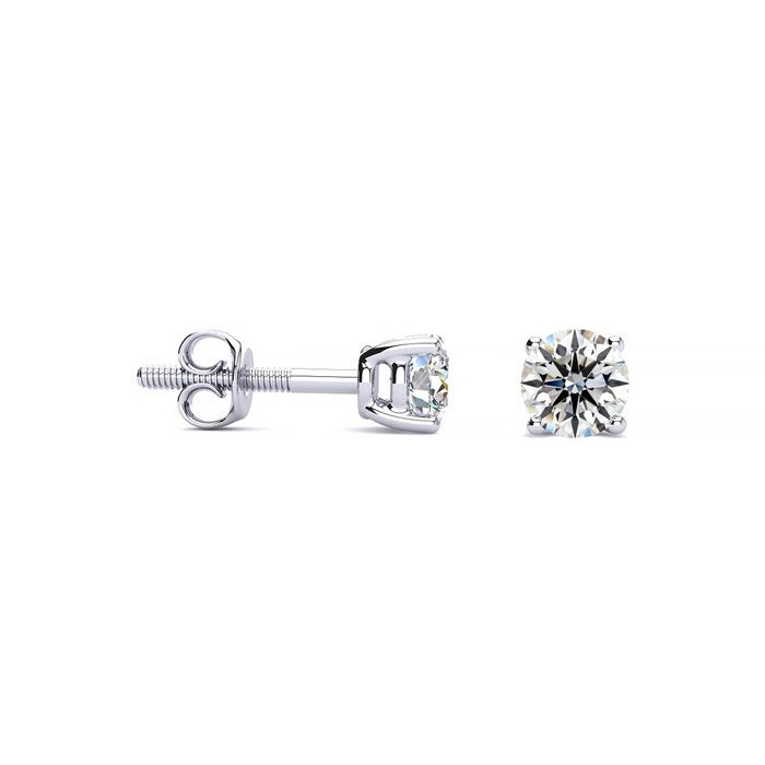 0.28 Carat Colorless Diamond Earrings In 14 Karat White Gold