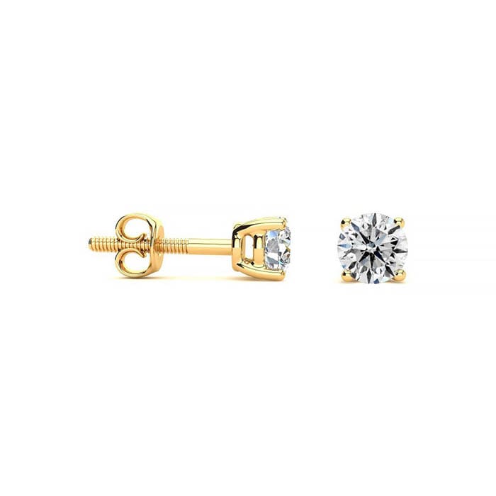 0.28 Carat Colorless Diamond Earrings In 14 Karat Yellow Gold