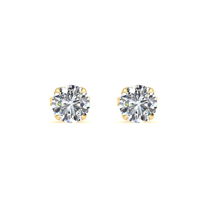 0.30 Carat Diamond Stud Earrings In 14 Karat Yellow Gold