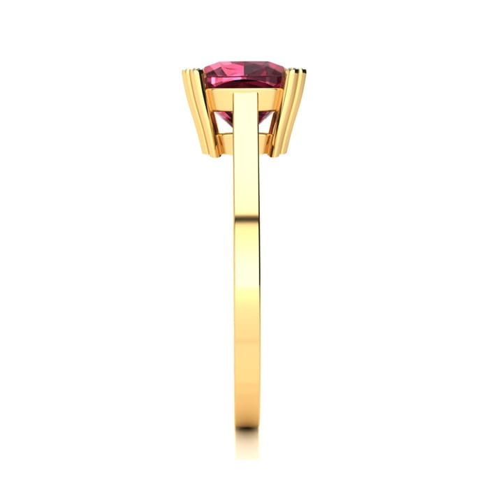 Garnet Ring: Garnet Jewelry: 2ct Cushion Cut Garnet and Diamond Ring in 10K Yellow Gold
