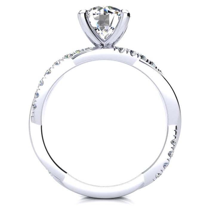 1 3/4 Carat Diamond Engagement Ring In 14K White Gold, 1 1/2 Carat Center Diamond, I-J I1-I2