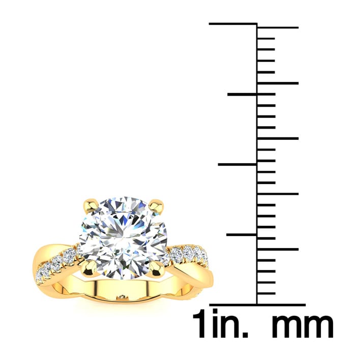 1 3/4 Carat Diamond Engagement Ring In 14K Yellow Gold, 1 1/2 Carat Center Diamond, I-J I1-I2