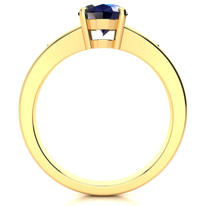 1 2/3ct Oval Shape Sapphire and Diamond Ring in 10k Yellow Gold