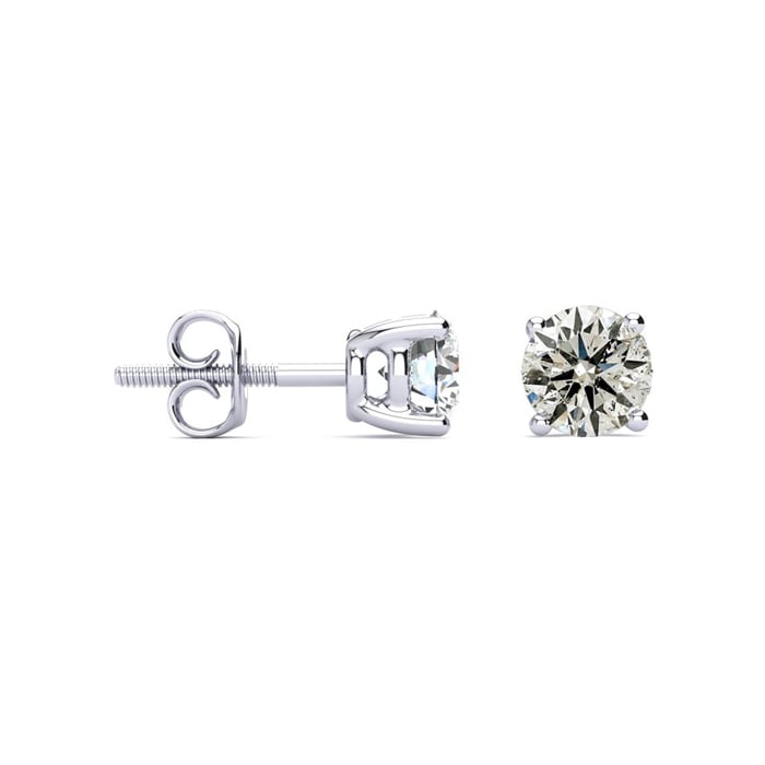 1 1/2 Carat Diamond Stud Earrings In 14 Karat White Gold