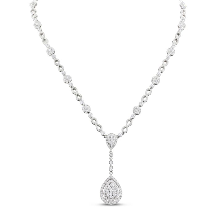 14K White Gold 34.1 g 6.77 Carat Natural Diamond Fine Necklace 18 inch Chain by SuperJeweler