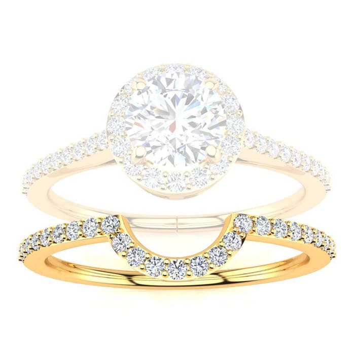 1/5 Carat Diamond Matching Wedding Band, Matches JWL42806, Yellow Gold