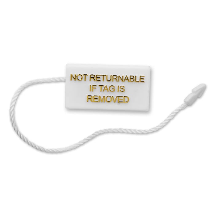 Not Returnable If Tag Is Removed White Jewelry Tag - 50 per Pack