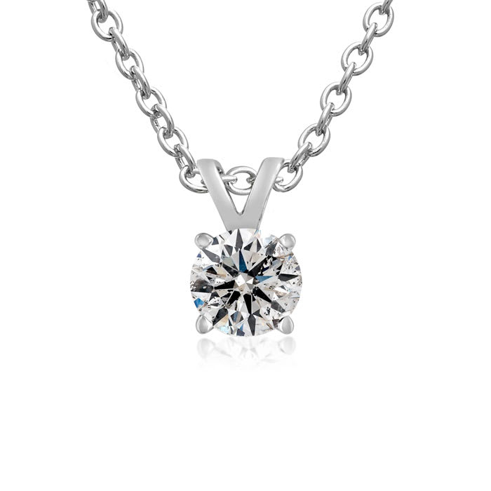 14K White 1/2 CTW Natural Diamond Lock Pendant