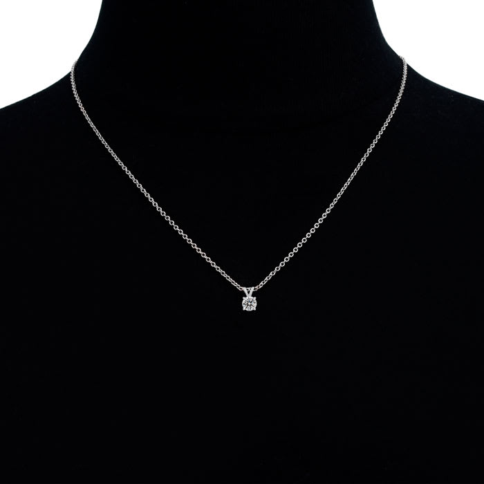 .22 Carat Genuine, Natural Earth-Mined Colorless Diamond Pendant in 14k with Free 18 Inch Chain