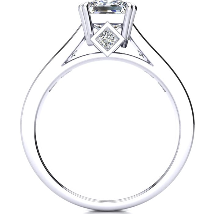 2 Carat Princess Cut Diamond Engagement Ring In 14K White Gold