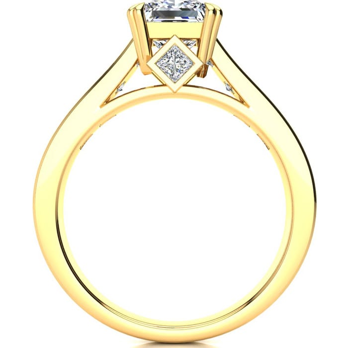 2 Carat Princess Cut Diamond Engagement Ring In 14K Yellow Gold