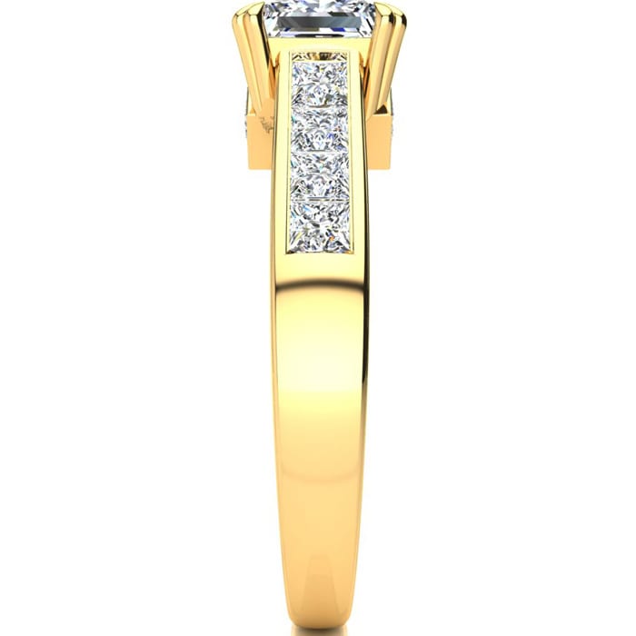 2 Carat Princess Cut Diamond Engagement Ring In 14K Yellow Gold