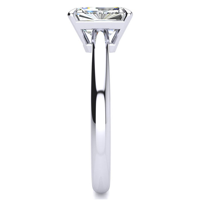 1 1/2 Carat Emerald Cut Diamond Solitaire Ring In 14K White Gold