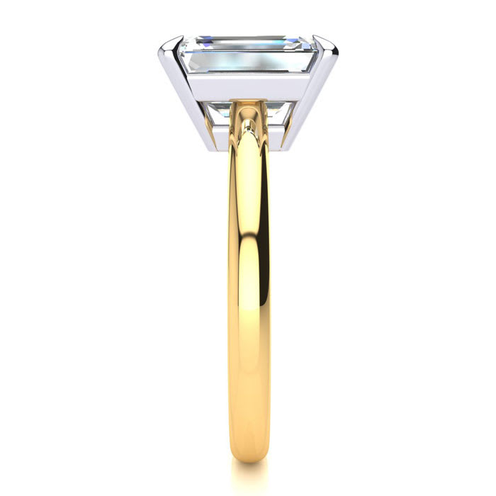 3 Carat Emerald Cut Diamond Solitaire Ring In 14K Yellow Gold