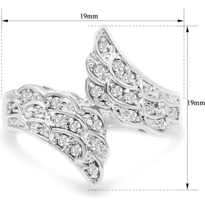 1/3 Carat Natural Diamond Angel Wing Ring