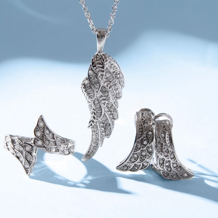 1/3 Carat Natural Diamond Angel Wing Ring