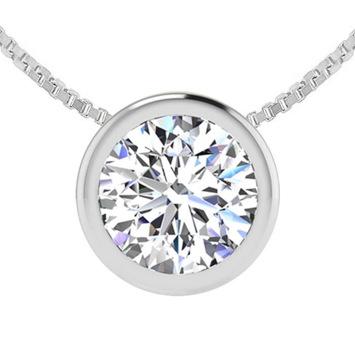 Bezel setting diamond necklace hot sale