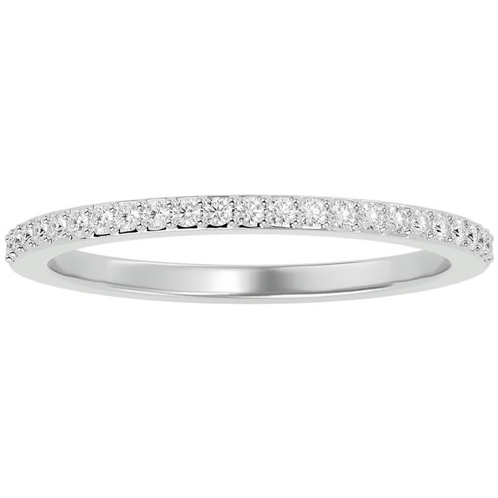 1/4 Carat Diamond Wedding Band In 14 Karat White Gold