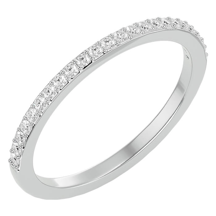 1/4 Carat Diamond Wedding Band In 14 Karat White Gold