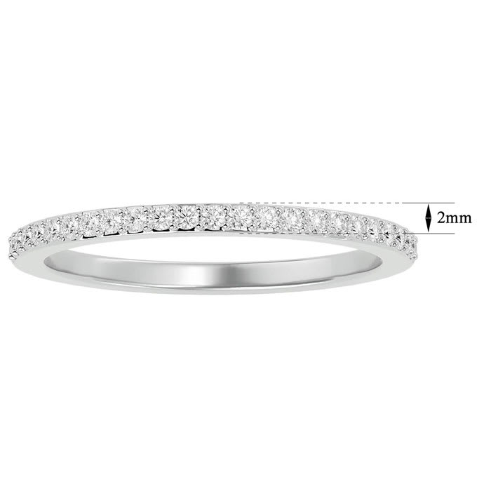 1/4 Carat Diamond Wedding Band In 14 Karat White Gold
